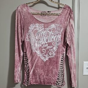Affliction Women's Mauve Long Sleeve Top